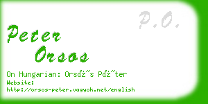 peter orsos business card